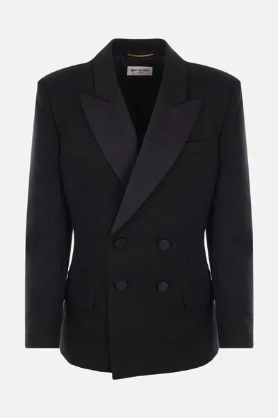 Saint Laurent Oversized Tuxedo Jacket In Black
