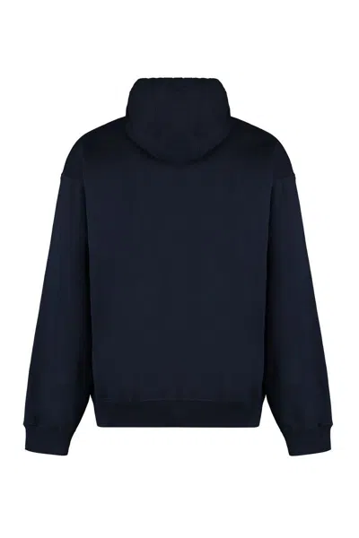 Versace Cotton Hoodie In Blue