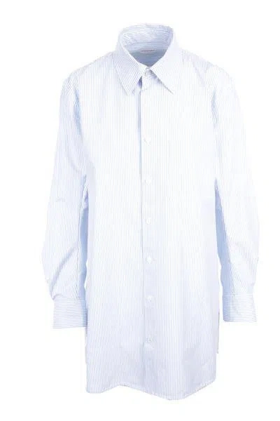Bottega Veneta Shirts In Pale Blue+white