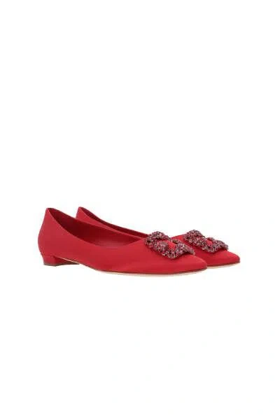 Manolo Blahnik Flat Shoes In Red