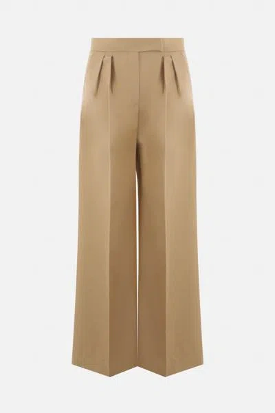 Max Mara Trousers In Leather Brown