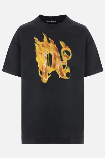 Palm Angels T-shirts And Polos In Black+gold