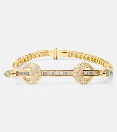 Ananya Chakra 18kt Gold Bracelet With Diamonds And Quartz