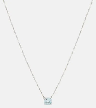 Bucherer Fine Jewellery Peekaboo 18kt White Gold Necklace With Aquamarine And Diamonds In Silver