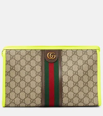Gucci Ophidia Gg Leather-trimmed Makeup Bag In Multi