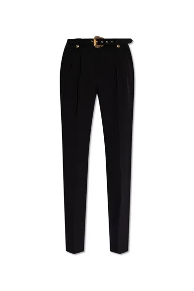 Versace Jeans Couture Belted Tapered Trousers In 黑色