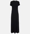 Totême Short-sleeve Gathered Maxi Dress In Black