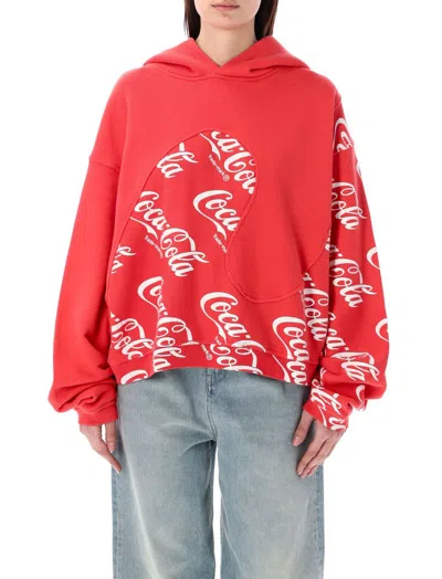 Erl Coca Cola Hoodie In Red