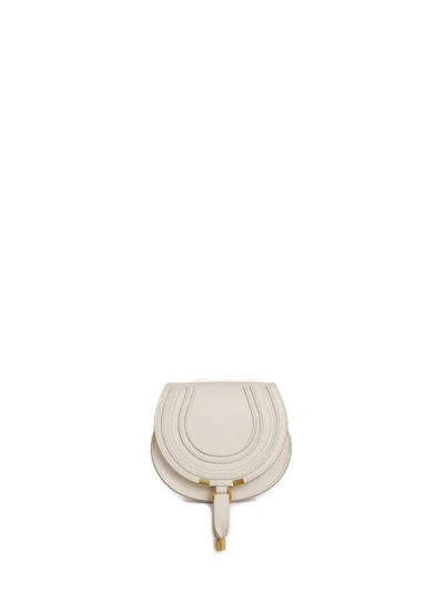 Chloé Marcie Foldover Small Saddle Bag In White