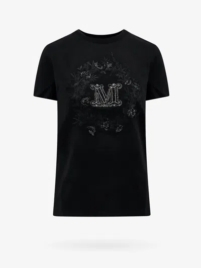 Max Mara Elmo Logo Cotton T-shirt In Black