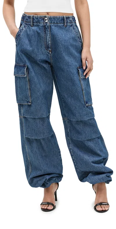 Coperni Womens Washed Blue Straight-leg Mid-rise Denim Jeans