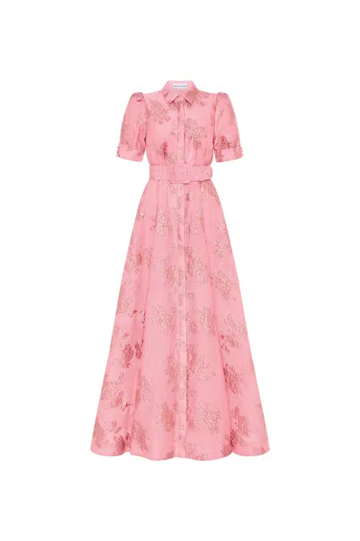 Rebecca Vallance Annette Button Gown In Pink