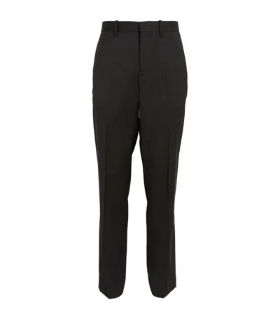 Helmut Lang Wool Straight Tailored Trousers In Black
