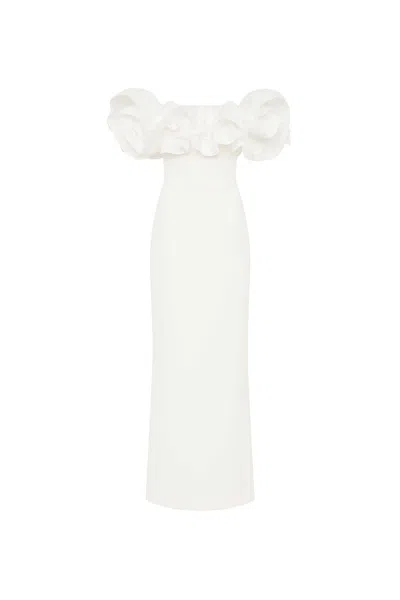 Rebecca Vallance Tessa Off Shoulder Gown In White