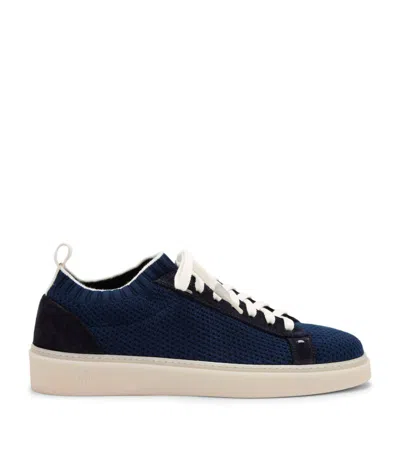 Eleventy Knitted Tennis Trainers In Navy
