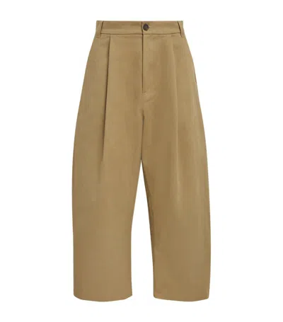 Studio Nicholson Cotton Tailored Trousers In Brown