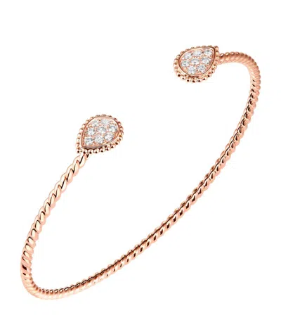 Boucheron Rose Gold And Diamond Serpent Bohème Bangle