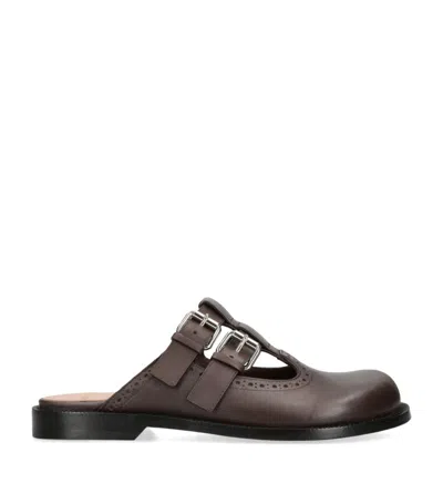 Loewe Campo Mary Jane Mules In Brown