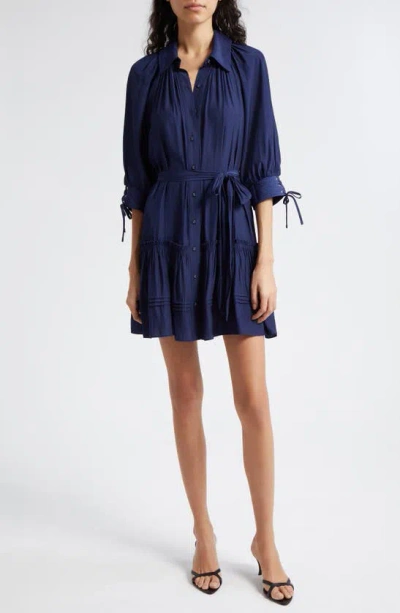 Ramy Brook Alianna Belted Mini Dress In Spring Navy