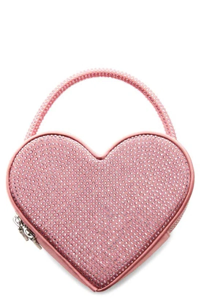 Mango Crystal Heart Shoulder Bag In Pinl