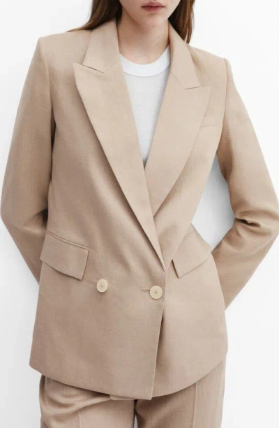 Mango Women's 100% Linen Suit Blazer In Lt Pastel