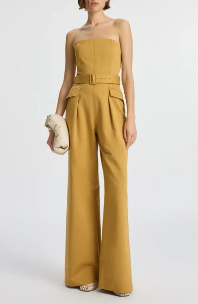 A.l.c Presley Strapless Belted Jumpsuit In Aged Bronz