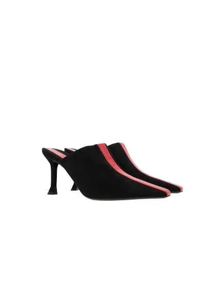 Ferragamo Sandals In Black+flame Red