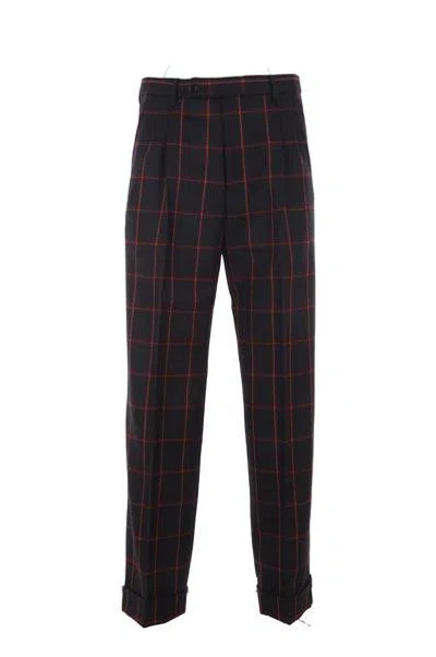Gucci Trousers In Black+red+mc