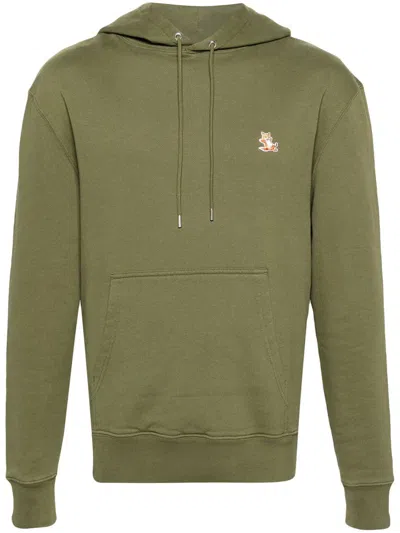 Maison Kitsuné Chillax Sweatshirt With Fox Application In Green