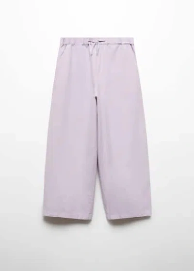 Mango Kids' Trouseralon Wideleg Lin In Violet Clair/pastel