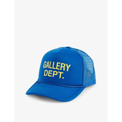Gallery Dept. Logo-print Canvas And Mesh Trucker Cap In Blue