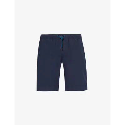 Ps By Paul Smith Men's Very Dark Navy Brand-appliqué Regular-fit Cotton Shorts
