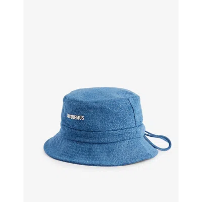 Jacquemus Le Bob Gadjo Cotton Bucket Hat In Blue