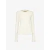 Uma Wang Womens Off White Distressed Cotton And Silk-blend Knitted Top