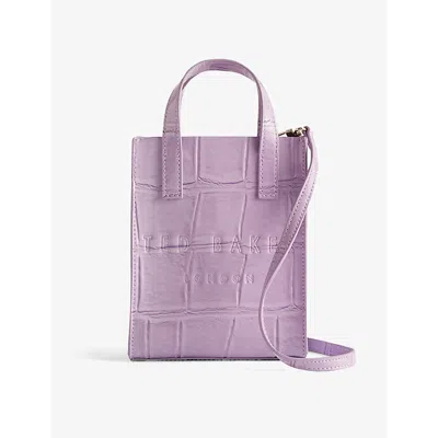 Ted Baker Gatocon Womens Mini Croc Icon Bag In Lilac