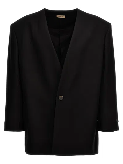 Fear Of God Lapeless Suit Blazer In Black