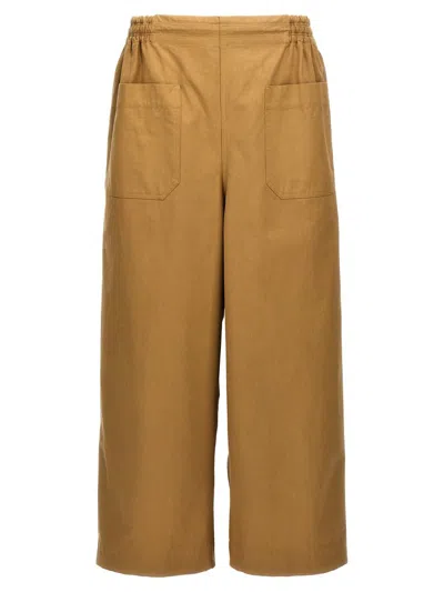 Hed Mayner Cotton Trousers In Beige