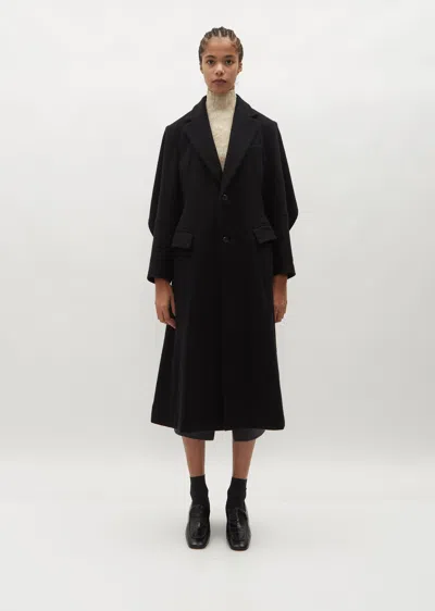 Issey Miyake Crest Hearth Coat In 15-black