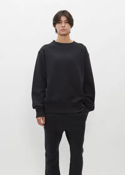 Toujours Crew Neck Cotton Pullover In Heather Black