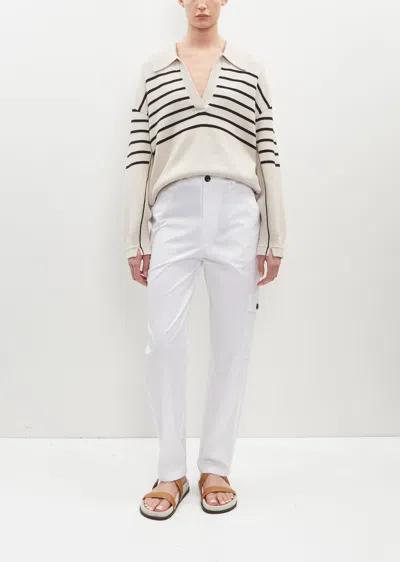 Maria Mcmanus Cropped Cotton Cargo Trouser In White