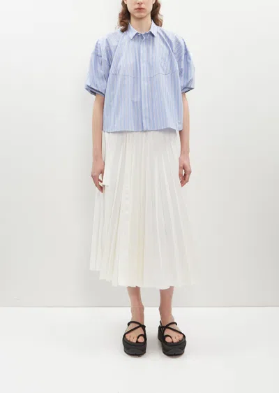 Sacai Denim Pleated Skirt In Off White 151