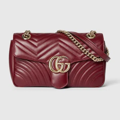 Gucci Kleine Gg Marmont Schultertasche In Burgundy