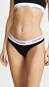 CALVIN KLEIN UNDERWEAR MODERN COTTON THONG BLACK,CKLEN41798