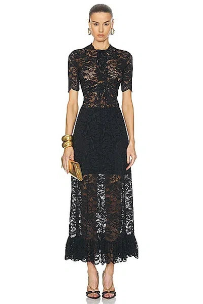Rabanne Floral-lace Maxi Dress In Black