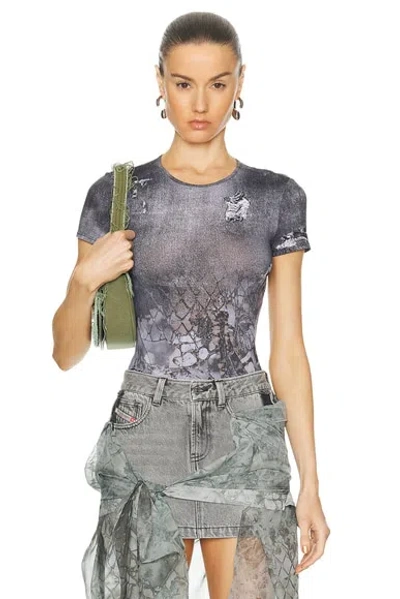 Diesel T-uncski Abstract-print T-shirt In Grey
