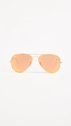 RAY BAN RB3025 CLASSIC AVIATOR MIRRORED MATTE SUNGLASSES