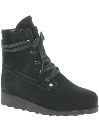 Bearpaw Krista Wide Womens Suede Cold Weather Winter Boots In Black