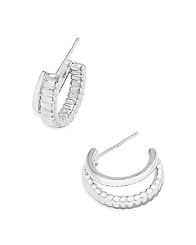 Kendra Scott Layne Double Huggie Hoop Earrings In Silver