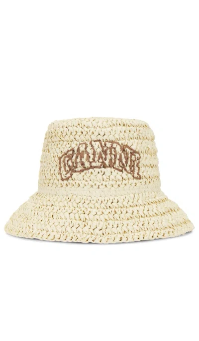 Ganni Beige Summer Bucket Hat In Almond Milk