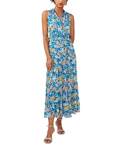 1.state Women's Split Neck Sleeveless Maxi Dress In Naples Blue